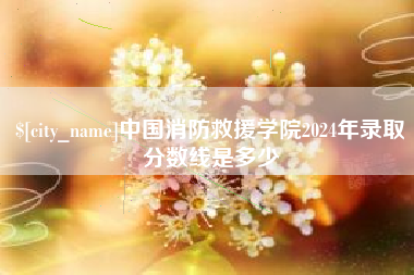 荆州中国消防救援学院2024年录取分数线是多少