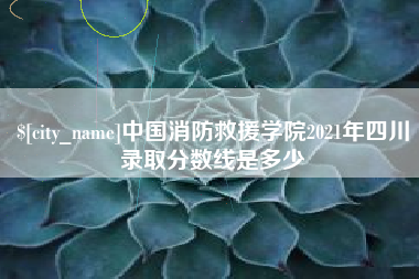 荆州中国消防救援学院2021年四川录取分数线是多少