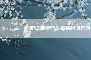荆州消防设施操作员报名时间官网