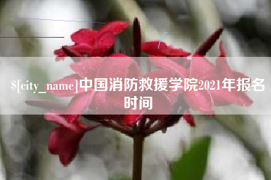 荆州中国消防救援学院2021年报名时间