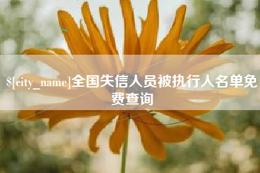 荆州全国失信人员被执行人名单免费查询
