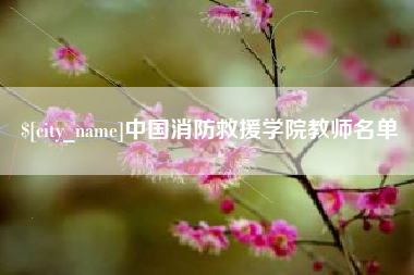 荆州中国消防救援学院教师名单