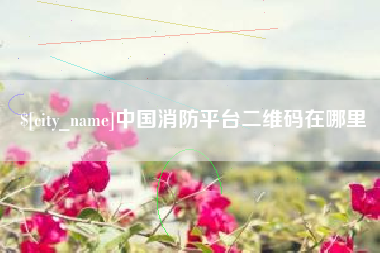 荆州中国消防平台二维码在哪里