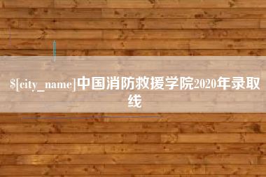 荆州中国消防救援学院2020年录取线
