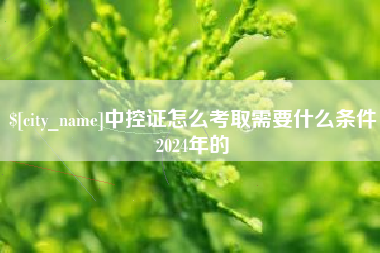 荆州中控证怎么考取需要什么条件2024年的