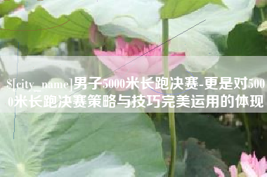 荆州男子5000米长跑决赛-更是对5000米长跑决赛策略与技巧完美运用的体现
