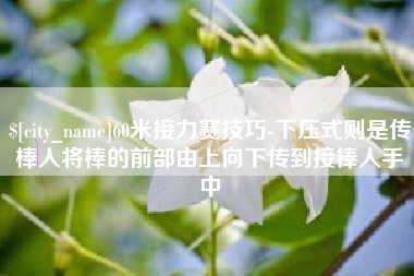 荆州60米接力赛技巧-下压式则是传棒人将棒的前部由上向下传到接棒人手中